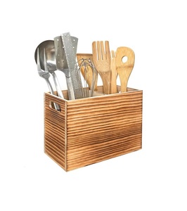 Vente en gros de fournisseurs de couverts d'ustensiles de cuisine design moderne support de rangement de couverts en bois à 3 sections de qualité supérieure - Product Image 3