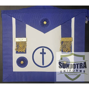 ผ้ากันเปื้อนหนังแท้ลาย lambskin สำหรับ Grand Lodge Grand Lodge undress มีสไตล์ปักลายต้นแบบ Masonic - Product Image 3