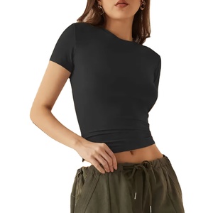 Camiseta Corta Moderna para Chicas, Camiseta Corta de Algodón, Informal, Veraniega, a la Moda, Ropa Urbana Juvenil, Top Cómodo para Uso Diario - Product Image 5