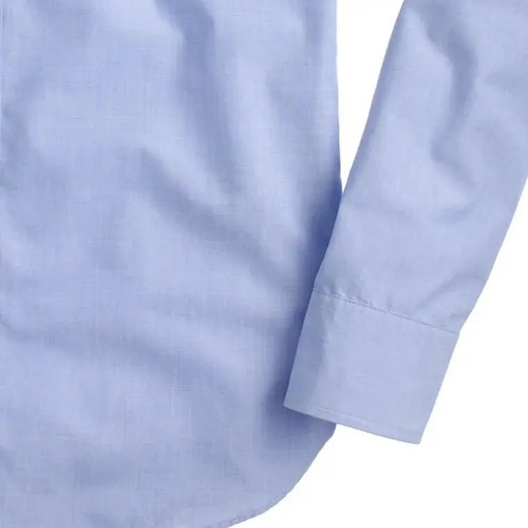 स्काई ब्लू आउटडोर प्रीमियम डिजाइन सफेद फ्रेंच कॉलर और क्यूफ सादे पुरुषों की औपचारिक शर्ट के लिए