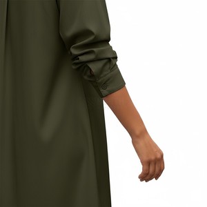 เสื้อเชิ้ตสาวออฟฟิศผ้าโปร่งแขนสั้นคอปกสีทึบฤดูใบไม้ผลิ2025 - Product Image 3