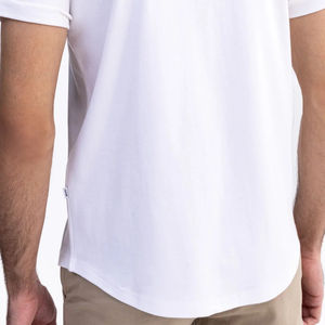 Personnalisable hommes été décontracté 100% coton chemise respirant anti-rétrécissement anti-rides imprimé blanc motif tissu interlock - Product Image 6