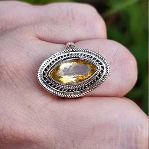 925 Sterling Silver Natural Citrine <b>Ring</b> Handmade Boho Jewelry with 18K Plating for Women Yellow Gemstone <b>Statement</b> <b>Ring</b> Gift - Product Image 4