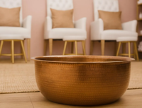 Bol de pédicure en fer martelé pour spa des pieds, massage indien des pieds, écologique, luxe moderne, traitement cosmétique des ongles, pieds