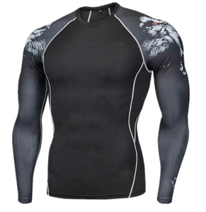 Wholesale Saleh Enterprises Premium Men <b>Compression</b> Shirt Spandex/Polyester Tight Fit Quick Dry Solid Color Sublimation Printed - Product Image 1
