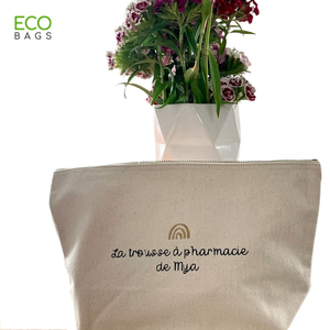 2023 OEM ODM à la mode coton toile sac cosmétique lettre conception pour trousse de toilette maquillage fermeture à glissière prix de gros pas cher - Product Image 2