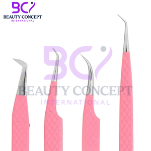 Pince à épiler greffée confortable en acier inoxydable à revêtement rose, élégante et fonctionnelle, de bonne qualité - Product Image 4