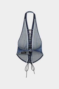 Corset en jean respirant de haute qualité pour femmes Style décontracté vintage avec broderie pour l'hiver - Product Image 2