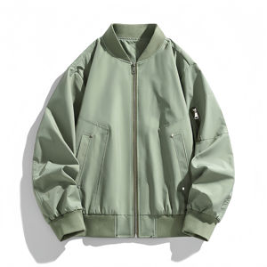 Chaqueta de Hombre de Alta Calidad, a la Moda, al por Mayor, de Color Sólido, con Cremallera, Chaqueta Bomber de Béisbol, Chaqueta de Hombre - Product Image 6