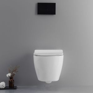 WC in ceramica con scarico a muro bianco lucido-confezione da 1 - Product Image 2