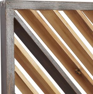 Decoración de pared de madera con diseño geométrico de listones, juego de 3, 12 pulgadas de ancho, 35 pulgadas de alto, marrón, arte de pared de madera hecha a mano en Sheesham. - Product Image 5