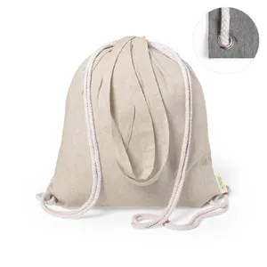Shopper Noir Recycled Sustainable <b>Drawstring</b> Sportpacks Eco-Friendly <b>Backpack</b> for Gadgets Promotional Product - Product Image 1