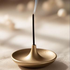 Soporte de varilla de incienso de metal dorado, quemador de aroma de metal de lujo, accesorio de meditación moderno, altar espiritual, Decoración de mesa elegante - Product Image 2