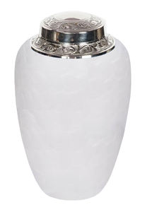 Finition Urne légère de qualité durable blanche Urne funéraire en métal de style américain classique pour les cendres pour l'urne commémorative de souvenirs - Product Image 6