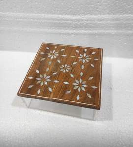 Incrustation de nacre en bois gravée au laser Nouveau design Acrylique Sweet Box Boîtes à bijoux polyvalentes - Product Image 4