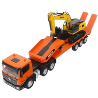 Huina 1319 1:24 simulación 9CH RC semi tractor camión remolque de plataforma con control remoto excavadora ingeniería vehículo hobby juguete