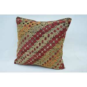 Multicolor Bohemian 24x24 Inch Wool Pillow Luxury <b>Vintage</b> Embroidered Woven Cushion for <b>Bedding</b> and Floor Decor - Product Image 3