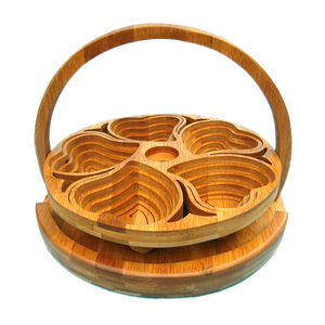 Hot Selling Bamboo Products 2 Compartment Snack and Dry <b>Fruit</b> Nuts <b>Basket</b> - Product Image 5