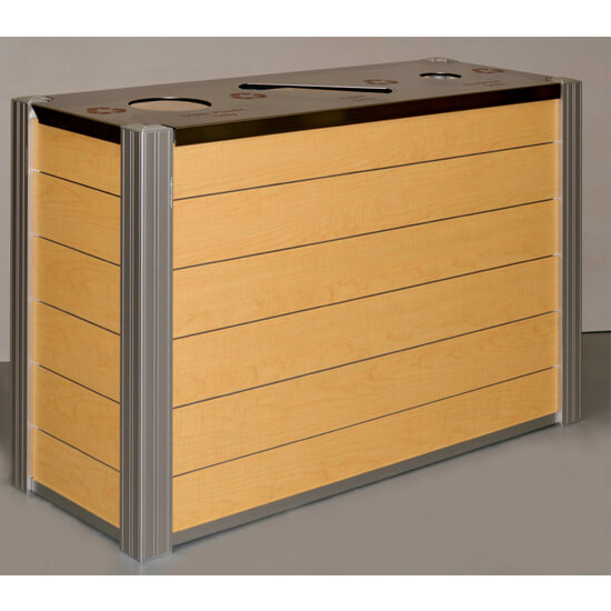 Wooden Steel Trash Can Big Size Dustbin Building Commercial Litter Bin City Sanitation Trash Can