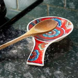 Reposapiés de cuchara de cobre martillado Reposapiés de cuchara personalizado Color personalizado Artesanía India hecha a mano - Product Image 4