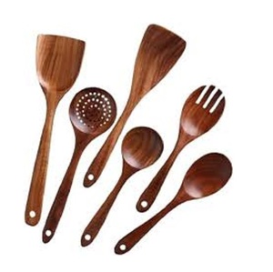 Natural Wooden <b>Serving</b> <b>Spoon</b> & Server Set Kitchen ware Accessories Flatware Household Handmade <b>Spoon</b> Set - Product Image 5