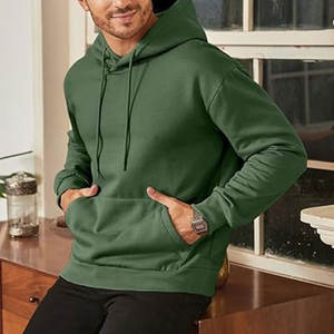 Men's <b>Thick</b> <b>Fleece</b> Pullover Hoodie Custom Logo Warm Winter Casual Style Long Sleeve Streetwear Plain Dyed Fit - Product Image 6