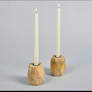 Candelabro de madera de acacia hecho a mano, soporte de vela de madera pulida para Navidad, vela de Navidad de Color Natural - Product Image 3