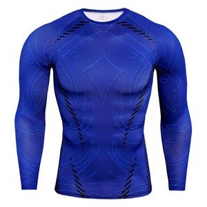 Camiseta de Compresión para Hombre Rush Guard para Entrenamiento en Gimnasio - Spandex/Poliéster Logotipo y Color Personalizados Alta Calidad - Product Image 3