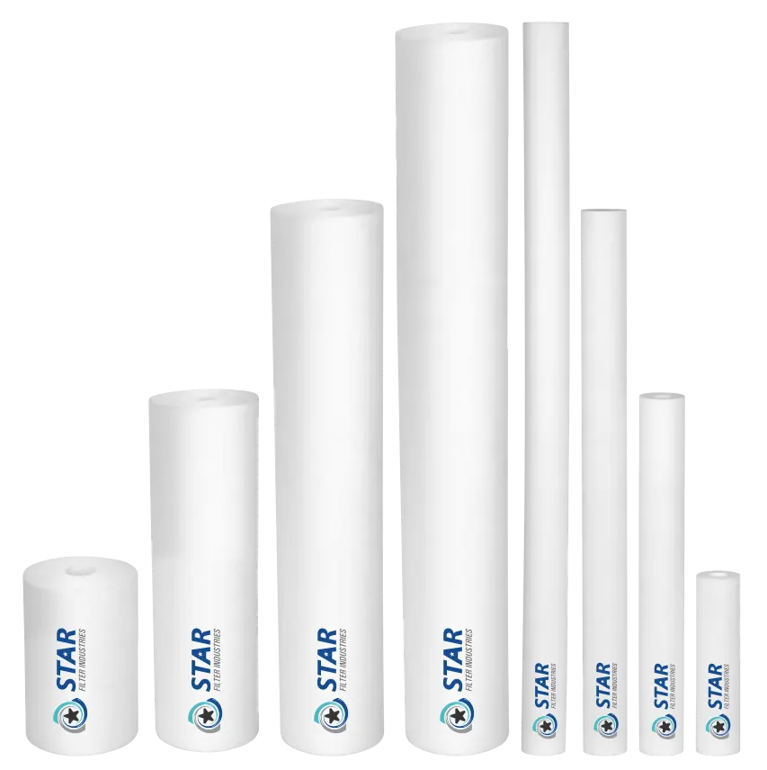 Depth Filter Cartridges 10 Inch Water Filter Cartridges PP Poly spun Grooved Sediment Filters For RO Security Filtration