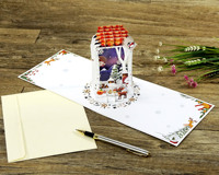 Tarjetas de Felicitación 3D Pop-Up Personalizadas con Escena Navideña para Soluciones de Regalos Empresariales