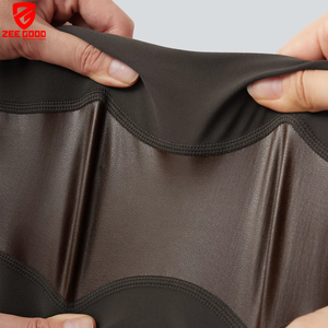 Leggings de sport en similicuir avec logo personnalisé, haute qualité, compression, polyester, élasthanne, taille haute, poche zippée - Product Image 6