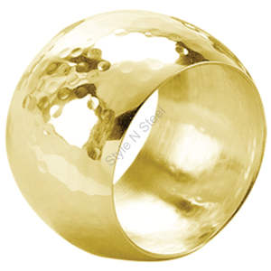 Rond de serviette de qualité supérieure martelé avec un design rond de couleur or - Product Image 1