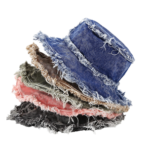 Nouveau style 2026 Bob réversible en coton et denim délavé vintage effet vieilli à bords bruts, style pêcheur, pour fête et voyage, motif fruits - Product Image 2