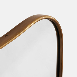 Specchio con Cornice Curva Decorativa in Ottone Anticato, Specchi Moderni per Bagno - Product Image 2