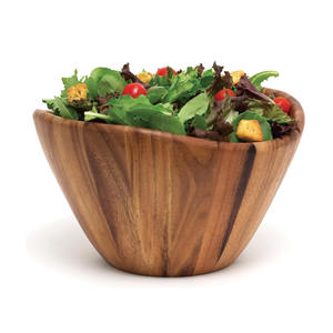 Cuencos para servir frutas y ensaladas, cuenco de verduras de madera natural, vajilla de madera para comidas veganas de Vietnam - Product Image 3