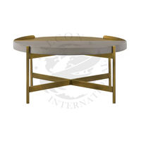 Meubles de salon modernes ensemble de tables d'appoint pour le bureau en bois brun avec panneau en Mdf central table basse marocaine de luxe