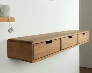 KALATRI-Mesita de noche flotante de pared hecha a mano, muebles de dormitorio modernos de madera, almacenamiento ecológico, sala de estar, apartamento - Product Image 4