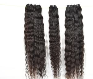 100% Remy vierge non traitée cuticule alignée couleur naturelle faisceaux ondulés Double trame indienne vagues brutes boucles Super vague cheveux humains - Product Image 2