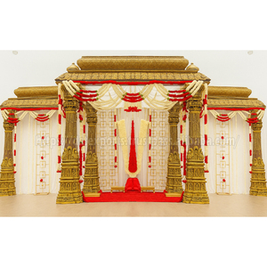 Elégant mariage tamoul britannique Manavarai Mandap avec piliers traditionnels Style temple doré Fiber Manavarai Stage DST Exportations Offre Spéciale - Product Image 1