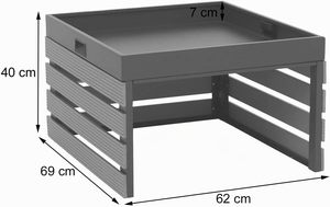 Abri de jardin pour tondeuse à gazon avec jardinière, abri pour tondeuse à gazon en métal, carport, 62 x 69 x 40 cm, anthracite - Product Image 3