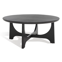 Table basse en bois noir avec un design moderne pour salon, maison, villa, hôtel ou bureau