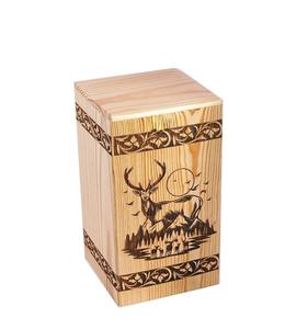 Handcrafted ดอกไม้ขอบแกะสลักโกศไม้สําหรับเถ้ามนุษย์ผู้ใหญ่ขนาดใหญ่ - ภูเขาขึ้นซันเผาศพโกศสําหรับเถ้า - Product Image 1