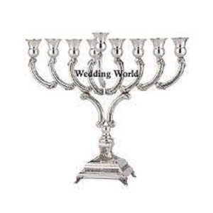 Decorative Finish Brass Menorah Candle Holder Jewish Hanukkah <b>Lamp</b> Candle Stand Religious Home Decor - Product Image 1