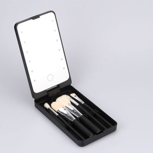Espejo de Maquillaje LED de Escritorio, Espejo Cosmético Compacto de Una Sola Cara, Rectangular, Plegable, Portátil, con Función de Aumento - Product Image 2