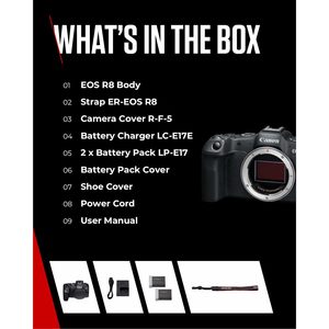 Appareil photo hybride plein format 24,2 MP avec autofocus CMOS Dual Pixel II, vidéo 4K 60p, prise de vue en rafale 40 images par seconde, écran tactile, Wi-Fi, USB-C - Product Image 4