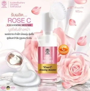 Private Label OEM ODM Rose Cleansing Mousse Foam Face Wash Whitening Moisturizing Face Mousse Deep Clean Facial With Air Pump
