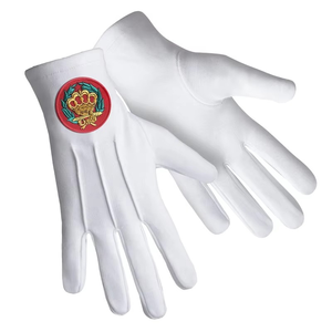 Guantes ceremoniales Logotipo bordado Guantes de camarero Guantes de algodón blanco masónico - Product Image 4