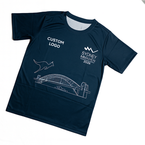 <span class=keywords><strong>Sydney</strong></span> Marathon T-shirts Impression Sublimée Coupe Sèche Respirant T-shirts de Course avec Impression de Logo pour les Événements Marathon T-shirts de Sport - Product Image 1
