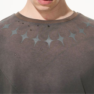 Camiseta de Hombre de Alta Calidad, Cuello Redondo, 100% Algodón, Estilo Urbano, Logotipo Personalizado, Ligera, Holgada, Larga - Product Image 3