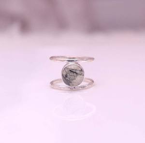 Anillo de Plata de Ley 925 con forma ovalada de rutilo negro de 8x10mm hecho a mano, IGI certificado para el Día de la madre, ropa de fiesta, otro regalo de joyería - Product Image 1